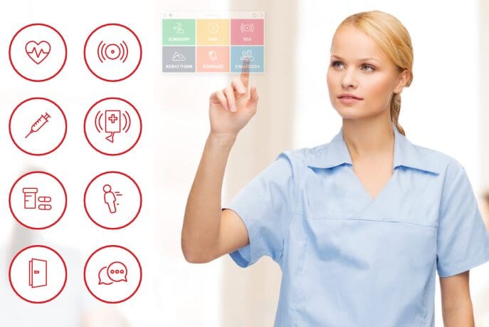 Interface du terminal NurseTab du système NurseCare